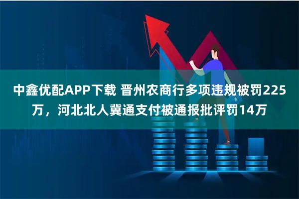 中鑫优配APP下载 晋州农商行多项违规被罚225万,河北北人冀通支付被通报批评罚14万